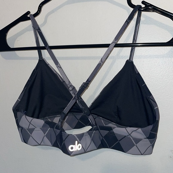 ALO Yoga plaid criss cross sports bra - Picture 5 of 7
